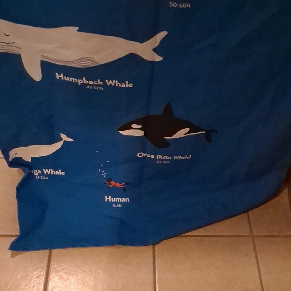 Pillowfort Blue Whale Shower Curtain - Picture 2 of 4